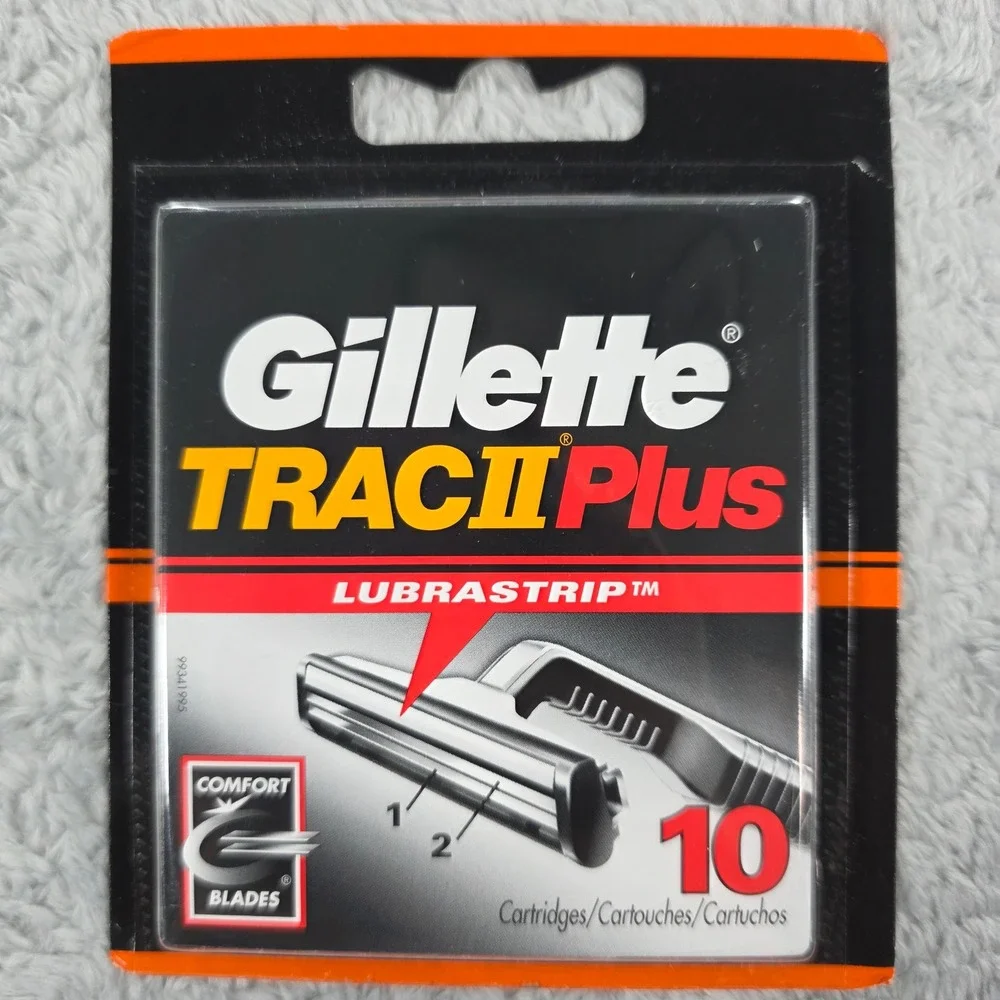 Gillette Trac II Plus Razor Blade Cartridges 10 Count Mens Grooming Refill